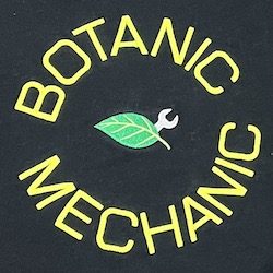 The Botanic Mechanic for Tree Pruning, Tree Removal, Stump Grinding and Spotting Services. Their Logo.